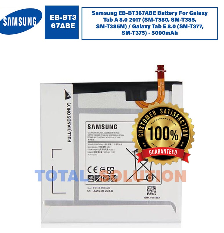 100% Original EB-BT367ABE Battery For Samsung Galaxy Tab A2S 8.0 T385 T380 2017 Version 5000mAh